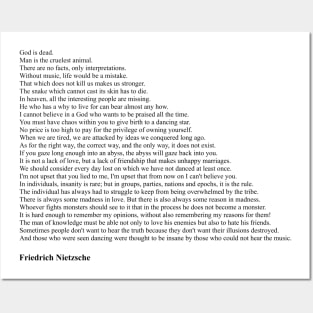 Friedrich Nietzsche Quotes Posters and Art